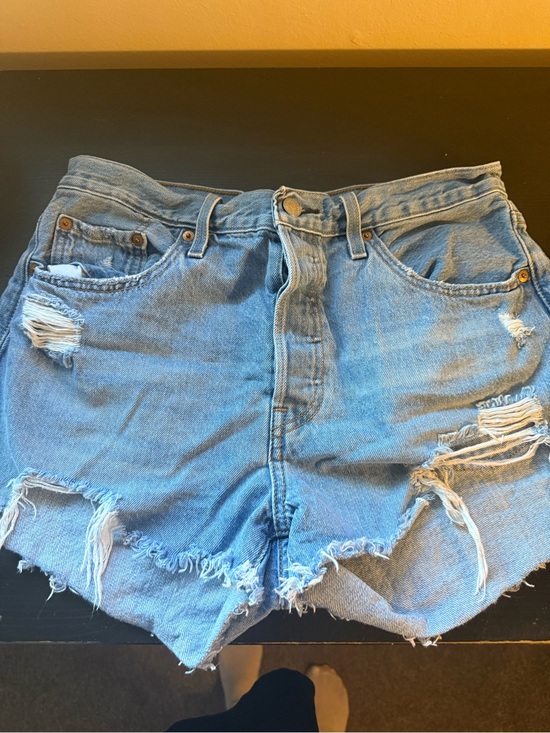 Levi's Pants - Levi's Light Blue Distressed Denim Cutoff Shorts